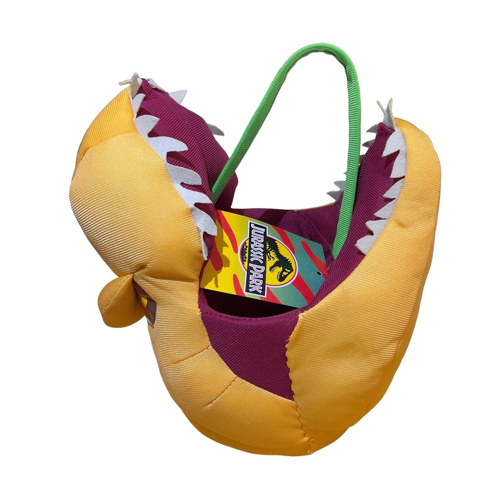 Jurassic Park‎ World Easter Halloween Basket  Universal Dinosaur Head Plush NWT